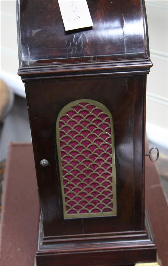 Richard Booth, London. A George III mahogany bracket clock, H.1ft 5in.